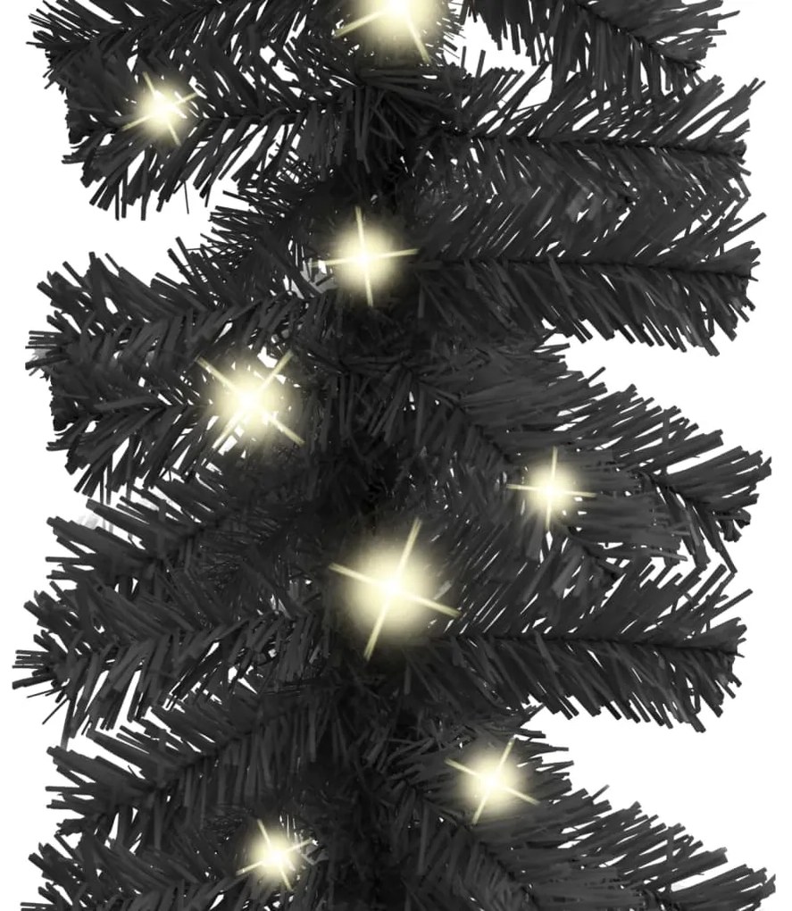 Grinalda de Natal com luzes LED 20 m preto