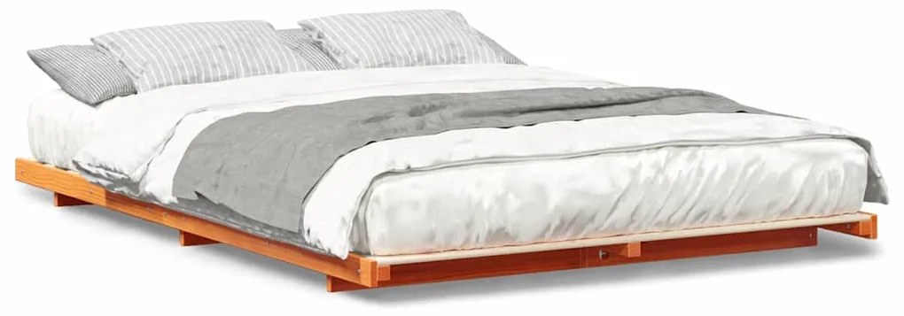 Estrutura de cama de chão Castanho-mel 140 x 220 cm