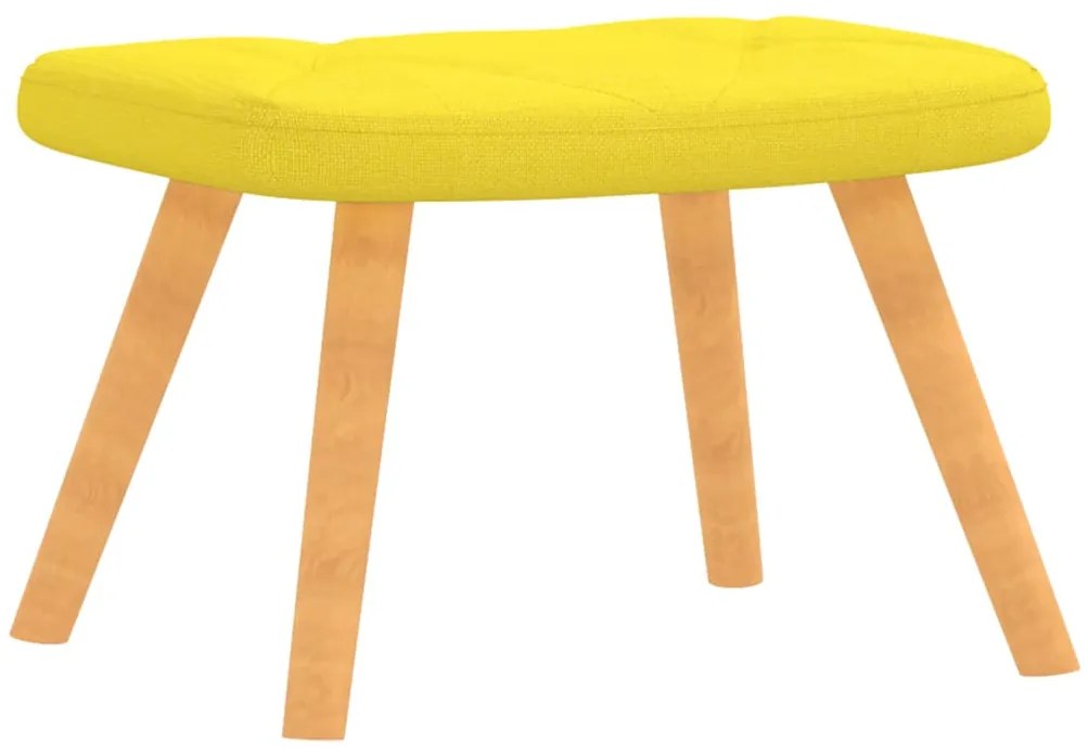 Poltrona de descanso com banco tecido amarelo mostarda