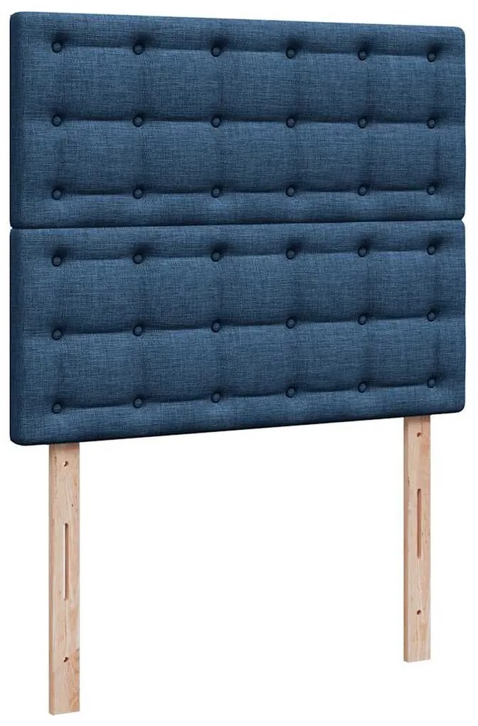 Estrutura de cama otomana com colchão 120x190 cm tecido azul