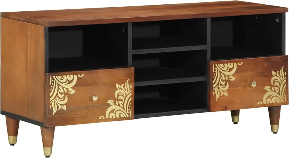 vidaXL Gabinete para TV com gaveta Marrom mel 100 x 33 x 46 cm