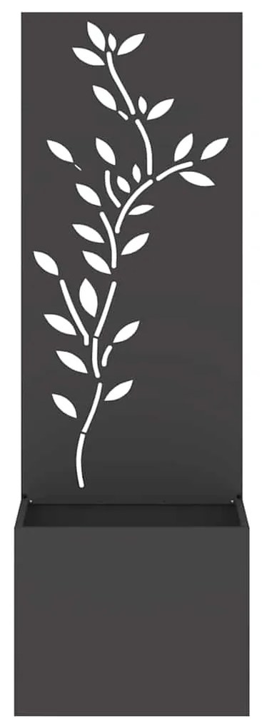 Vaso de Jardim com Painel Decorativo Preto 50 x 140 cm