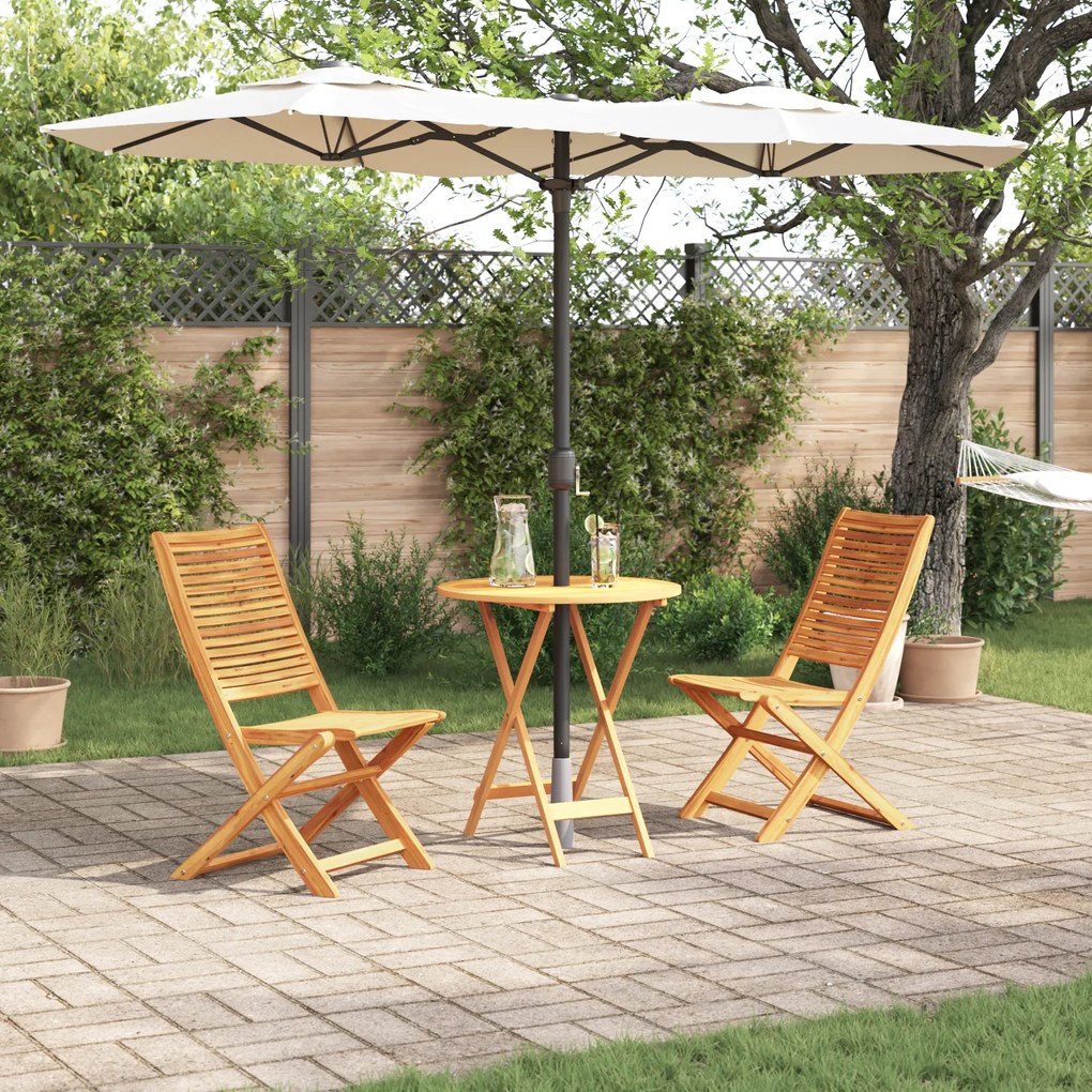 Conjunto de Móveis de Exterior vidaXL Conjunto de 3 Madeira Natural
