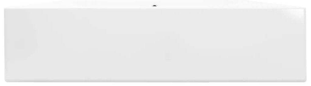 Lavatório cerâmico retangular luxososo branco, furo torneira 60x46cm