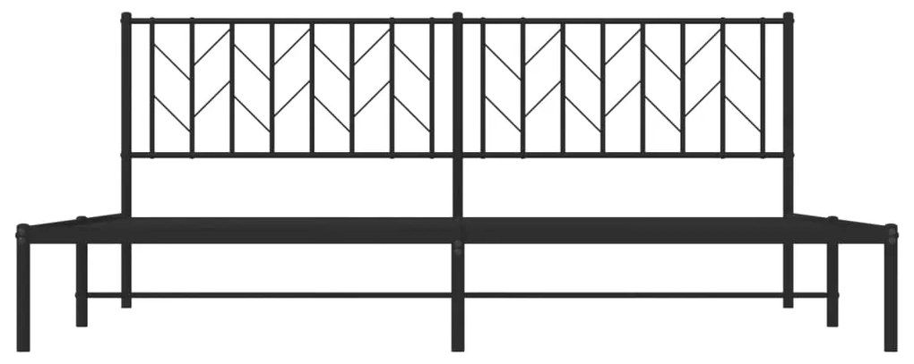 Estrutura de cama com cabeceira 200x200 cm metal preto