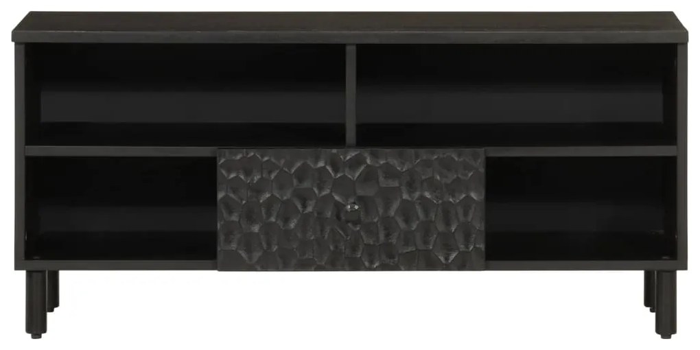 Móvel de TV 100x33x46 cm madeira de mangueira maciça preto