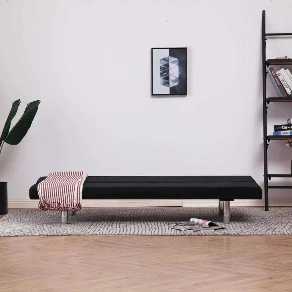 Sofá-Cama Kevin em Tecido - Preto - Design Moderno