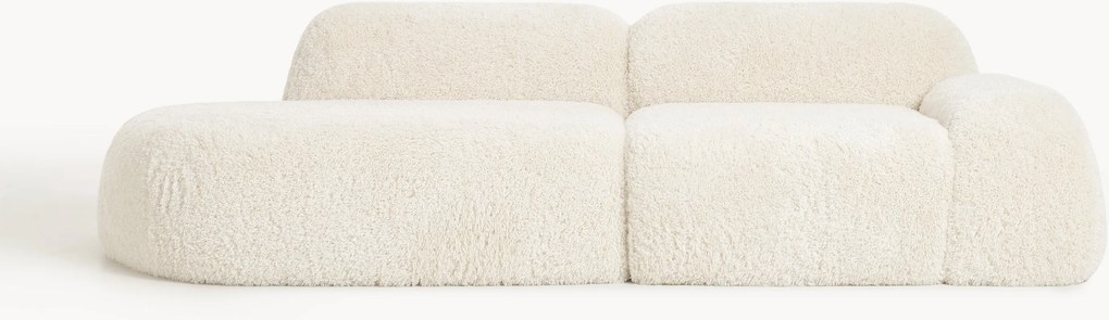 Chaise longue modular em teddy Wolke (3 lugares)