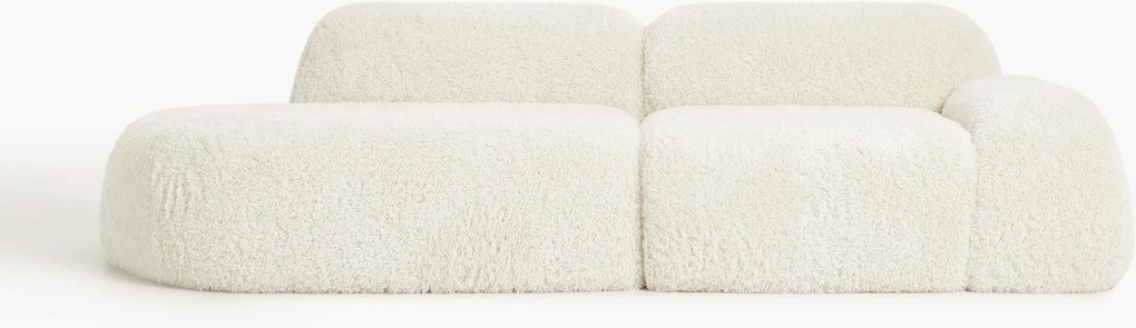 Sofá modular com chaise longue em teddy Wolke (3 lugares)
