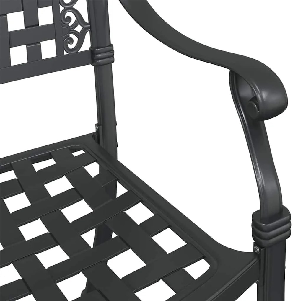 Cadeiras de Jardim vidaXL 2 unidades Preto Alumínio Fundido