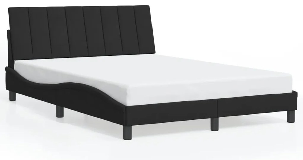 Estrutura de cama c/ luzes LED 120x200 cm veludo preto
