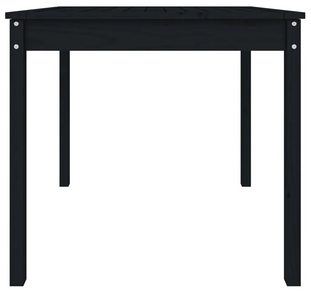 Mesa de jardim 82,5x82,5x76 cm madeira de pinho maciça preto