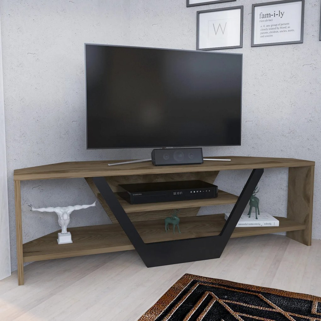 Móvel TV Sares – Carvalho Oud/Preto – 120x35x36,8 cm