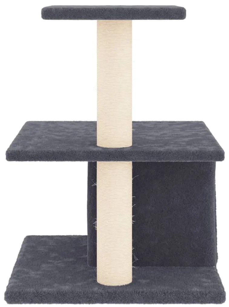 Árvore p/ gatos c/ postes arranhadores sisal 48 cm cinza-escuro