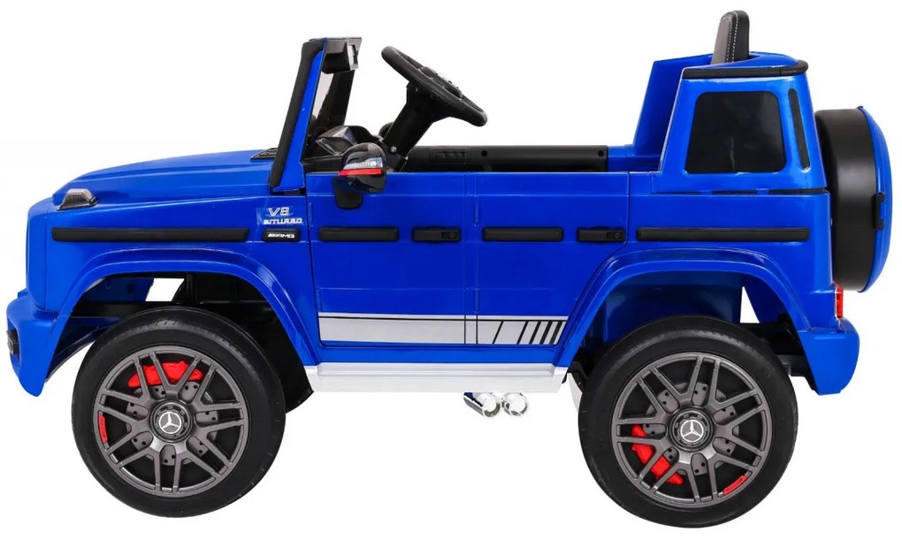 Carro elétrico para Crianças 12V Mercedes G63 Rodas de EVA, Assento de couro Azul Pintado