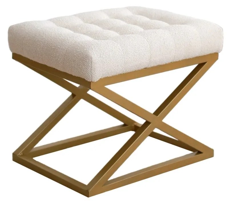 Pouffe Altin – Cream – 50 cm x 42 cm x 40 cm