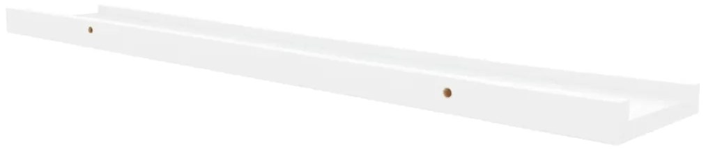 Unidade de prateleiras com rebordo 2 pcs 80x9x3 cm MDF branco