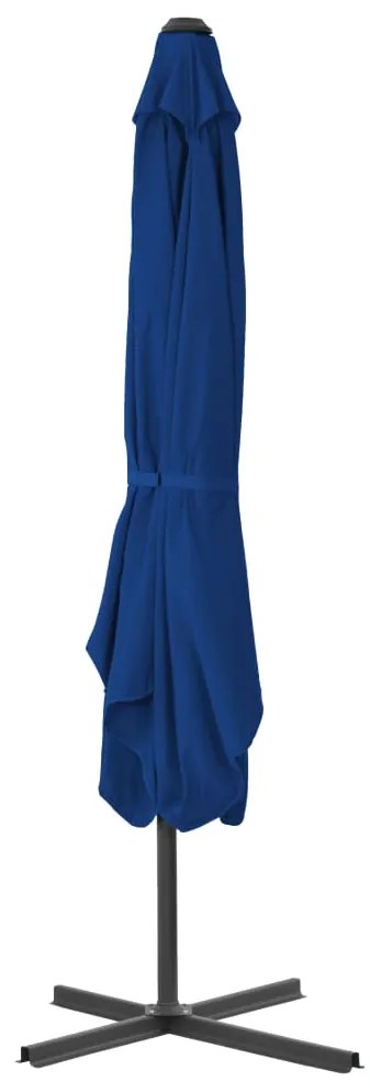 Guarda-sol de jardim com poste de aço 250x250x230 cm azul