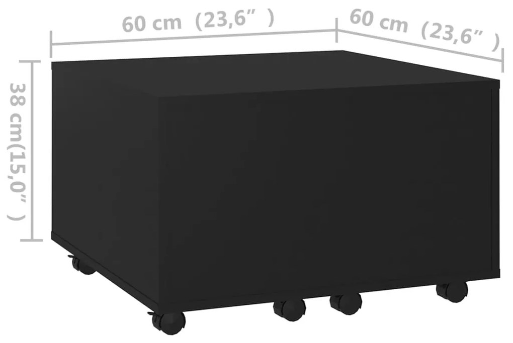 Mesa de centro 60x60x38 cm derivados de madeira preto