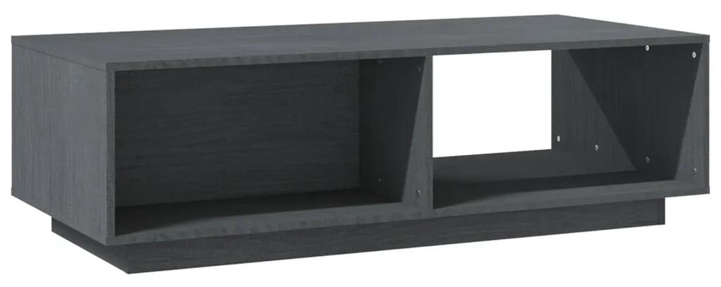 Mesa de centro 110x50x33,5 cm madeira de pinho maciça cinzento