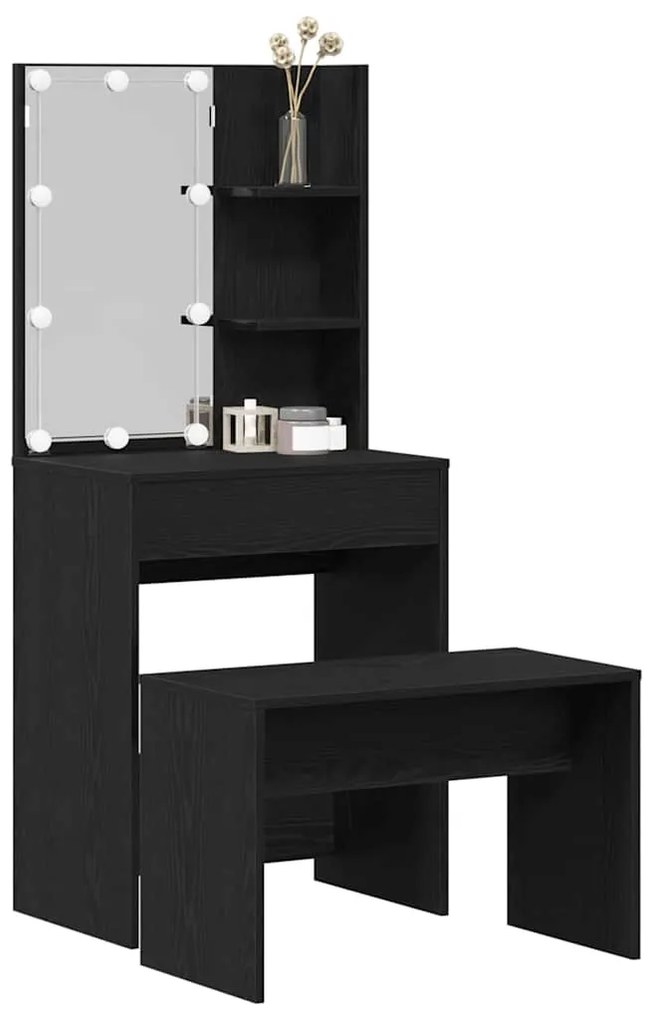 Conjunto de Mesa de Maquilhagem vidaXL com LED de Madeira de Engenhari