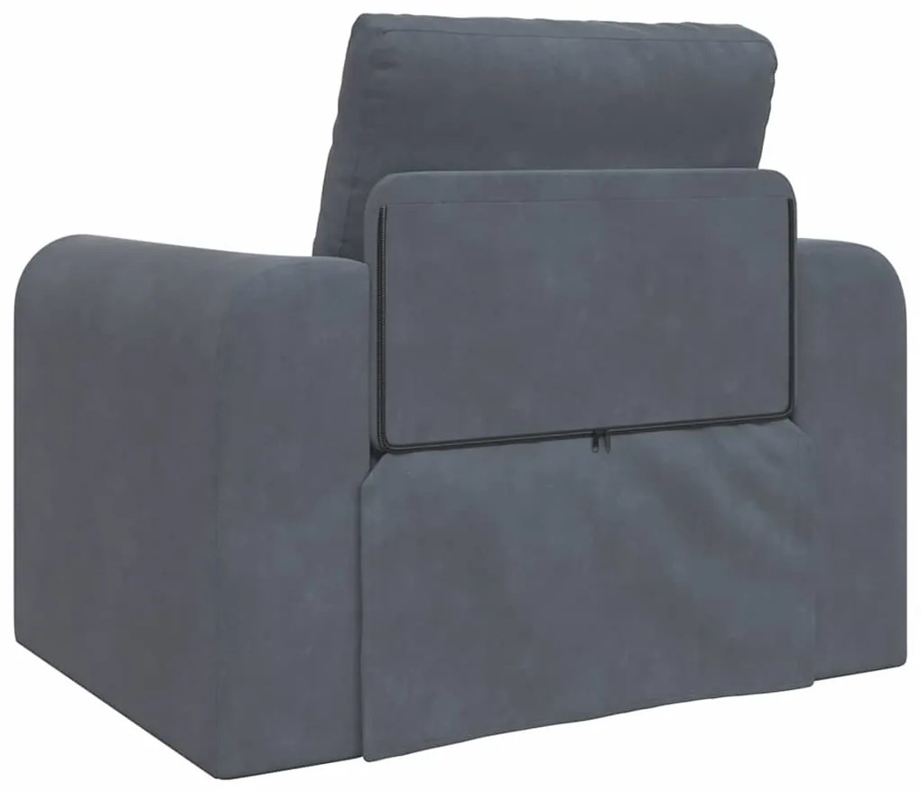 Sofá-Cama 2-em-1 Cinza Escuro 98x71x83 cm Veludo