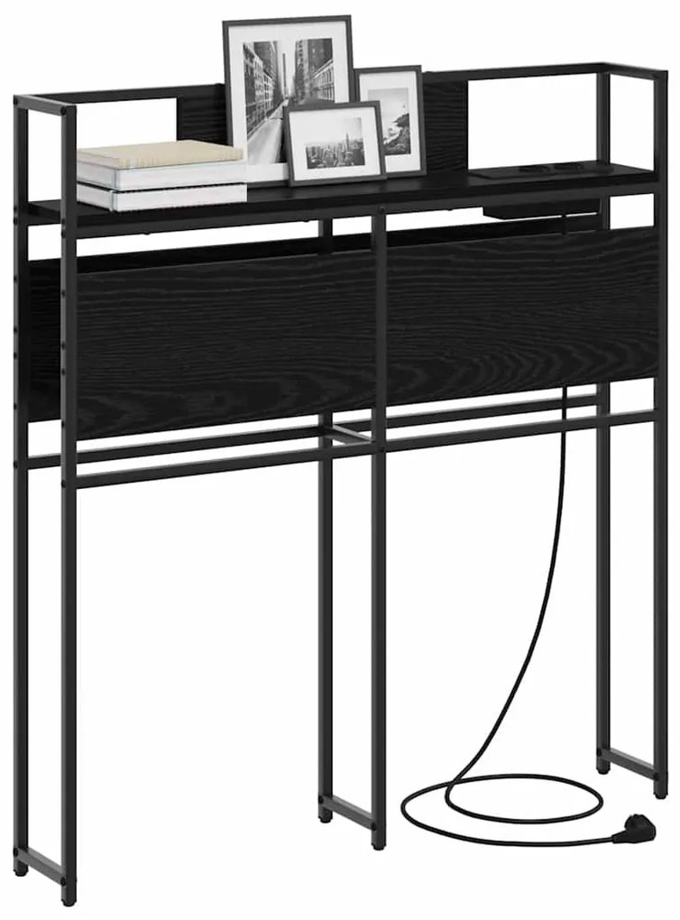 Cabeceira de armazenamento com cabeceira Carvalho preto 90 cm