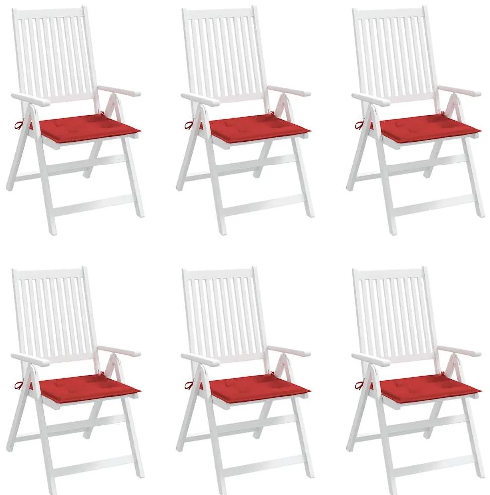 Almofadões p/ cadeiras jardim 6pcs 40x40x4 cm oxford vermelho