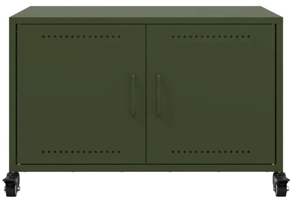 Móvel de TV 68x39x43,5 cm aço verde azeitona