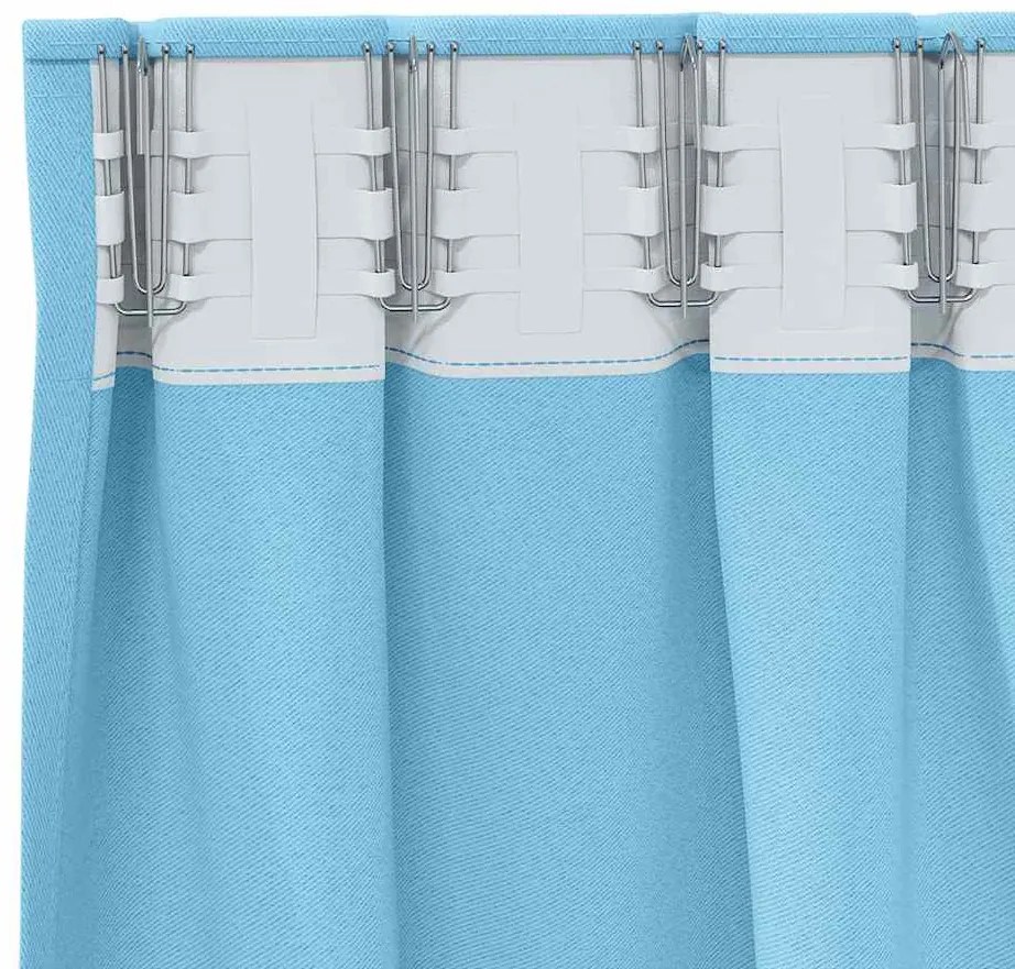 Cortinas com cortinas 2 pcs Azul claro 245 x 140 cm Poliéster