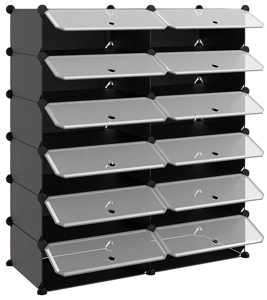 Sapateira 94,5x36,5x106 cm PP preto