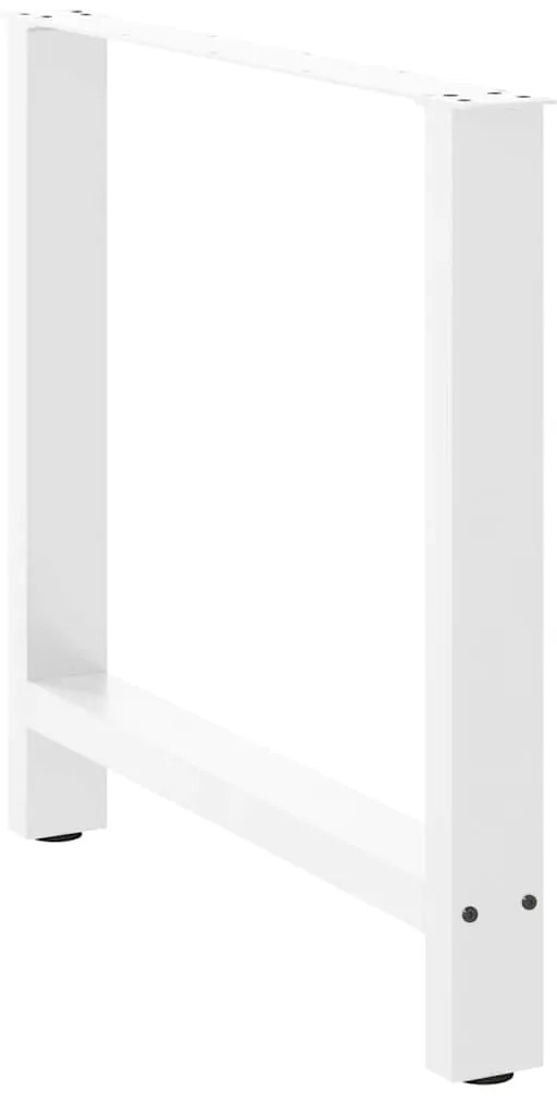 Pés para mesa de jantar , 2 peças, 70x(72-73) cm, branco, aço