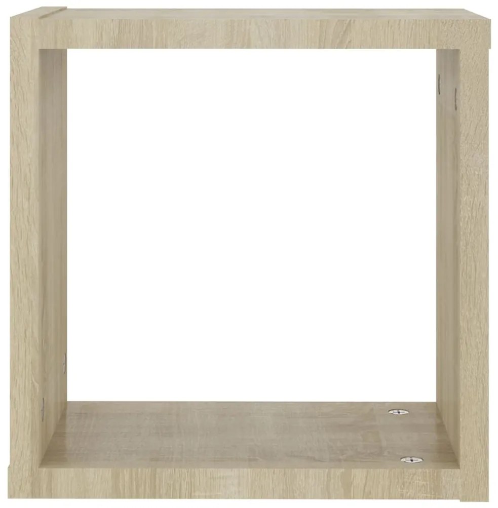 Prateleiras de parede em forma de cubo 2 pcs 30x15x30cm sonoma