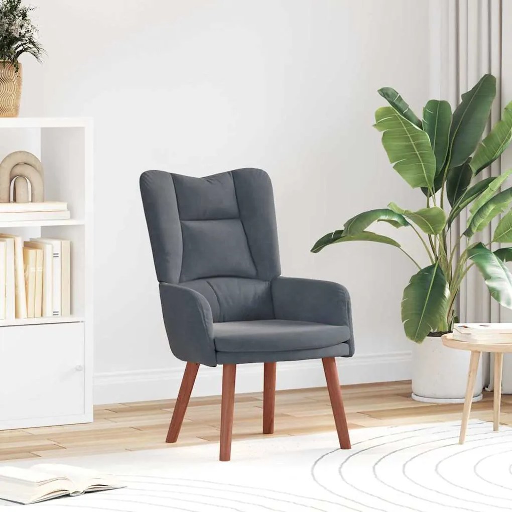 vidaXL poltrona Cinza Escuro 63 x 67 x 94 cm Veludo