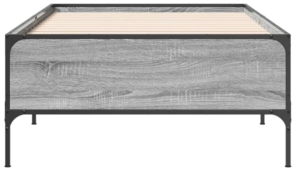 Estrutura cama 100x200 cm derivados madeira/metal cinza sonoma