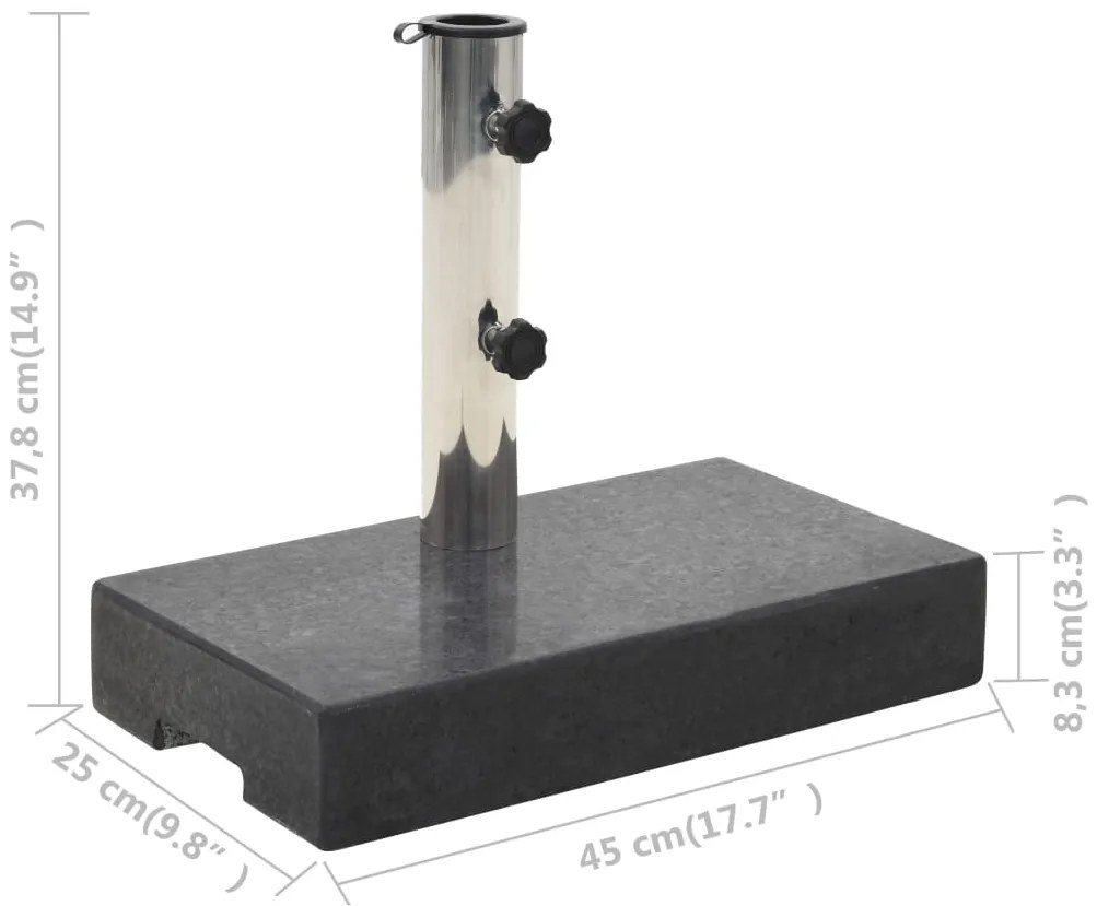 Base de guarda-sol retangular granito 25 kg preto