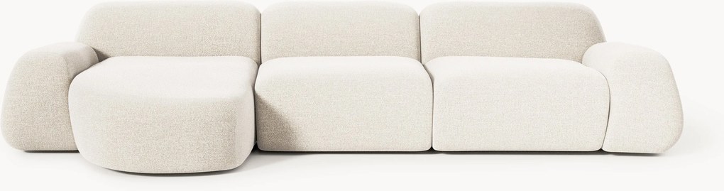 Sofá de canto modular em bouclé Wolke (4 lugares)
