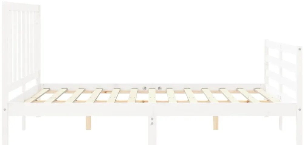 Cama sem colchão 160x200 cm madeira de pinho maciça branco