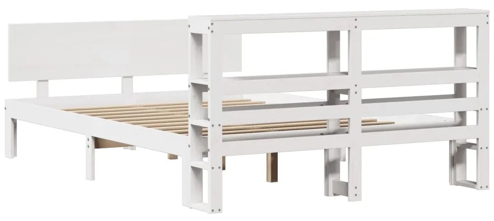 Estrutura de cama c/ cabeceira sem colchão 140x200 cm branco