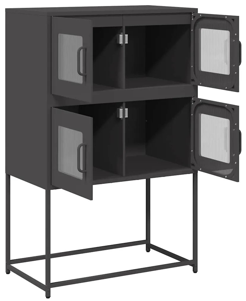Aparador alto 68x39x107 cm aço preto