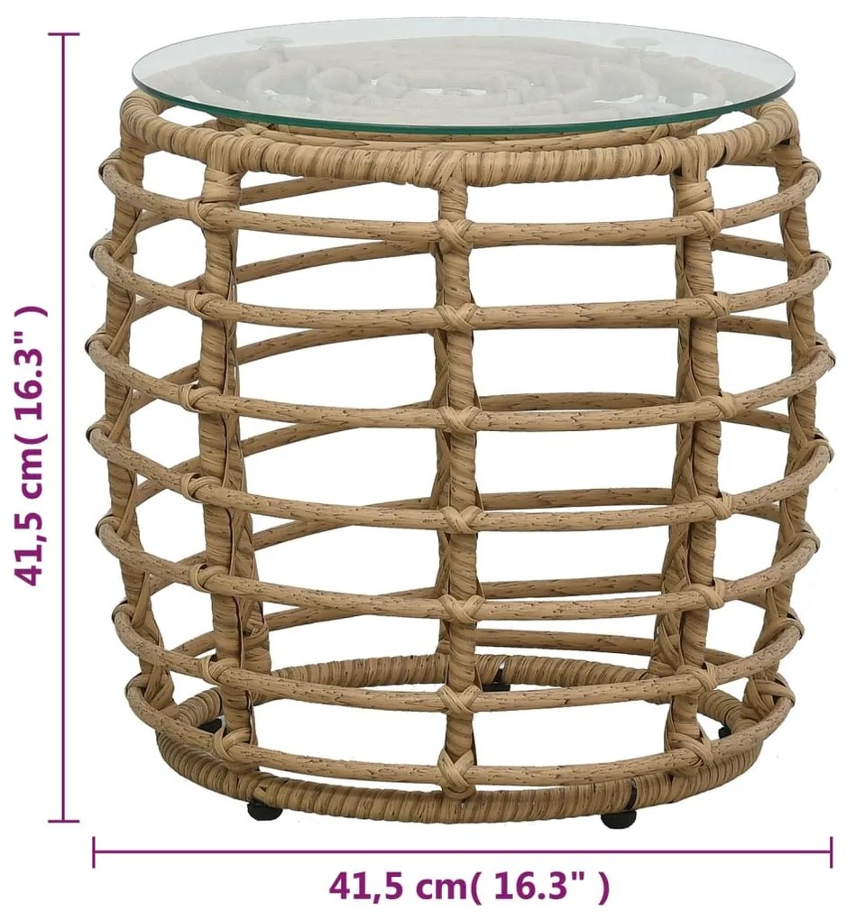3 pcs conjunto bistrô vime PE cor carvalho
