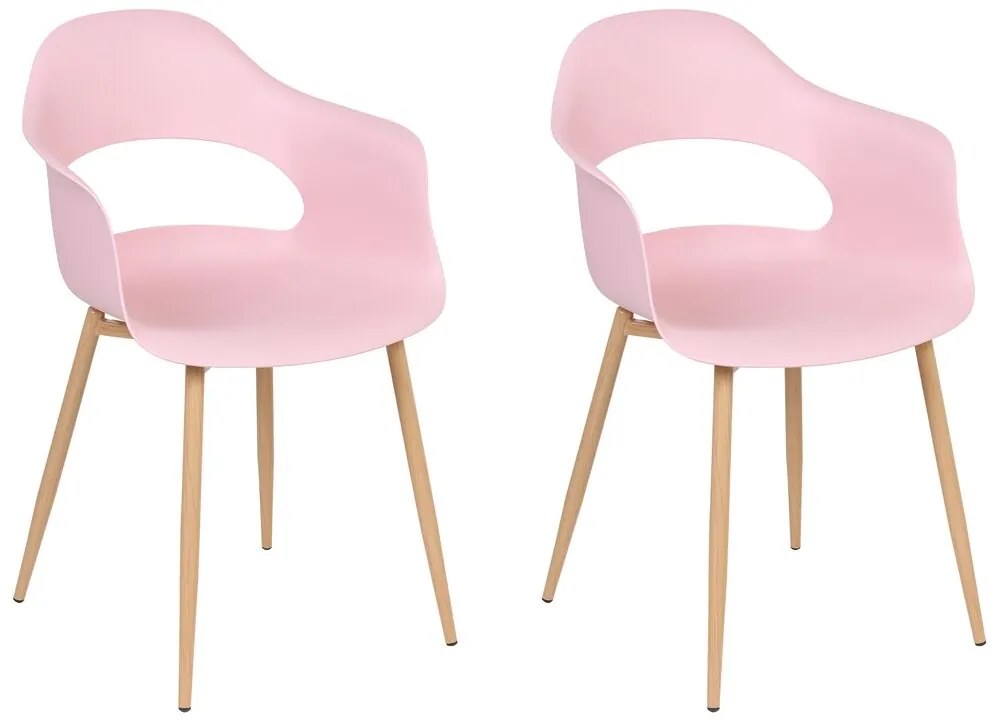Conjunto de 2 cadeiras de jantar rosa UTICA Beliani