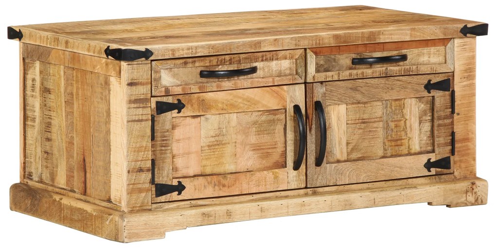vidaXL Mesa de Centro 90x50x40 cm Madeira Maciça Rústica