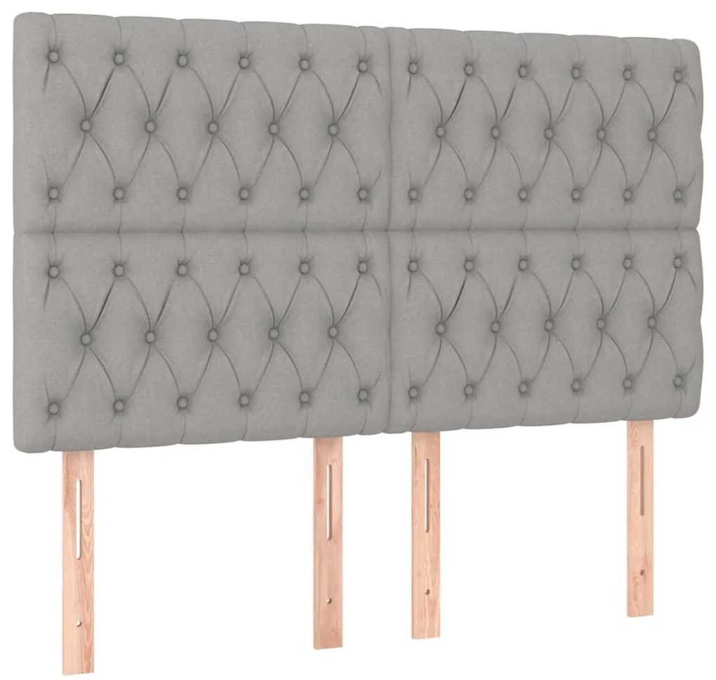 Estrutura de cama sem colchão 160x200 cm tecido cinzento-claro