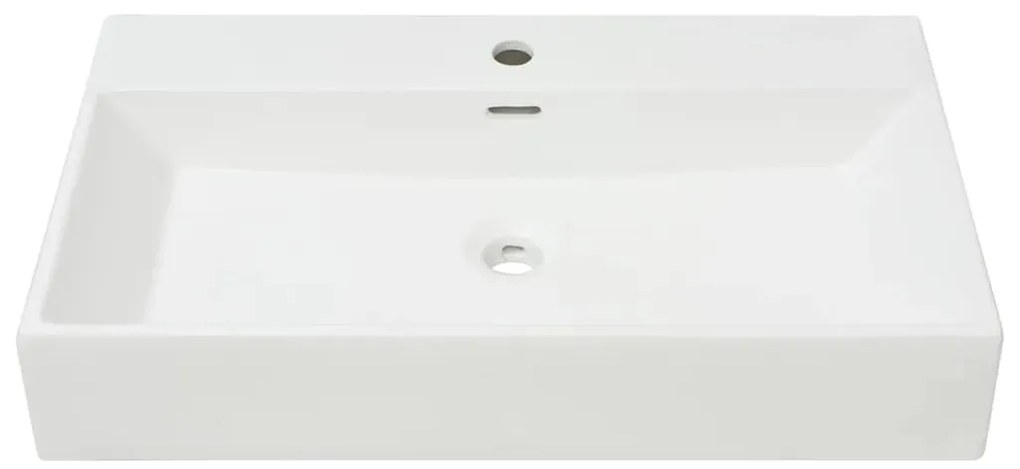 Lavatório + abertura p/ torneira cerâmica branco 76x42,5x14,5cm