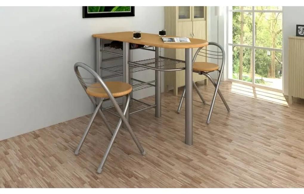240096 vidaXL Conjunto de mesa e cadeiras cozinha/bar madeira