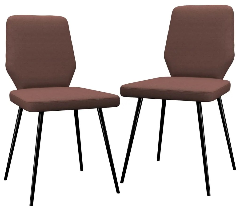 vidaXL Cadeiras de jantar 2 pcs tecido castanho
