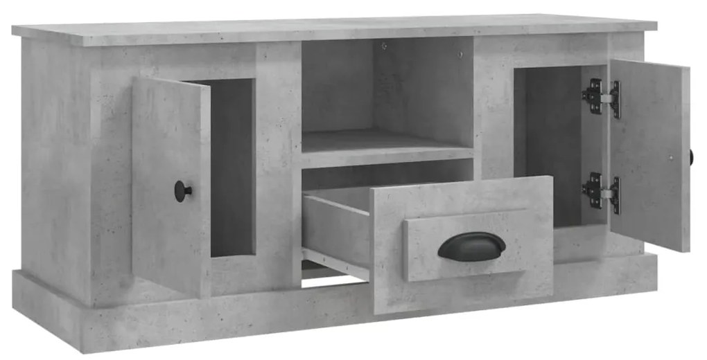 Móvel p/ TV 100x35,5x45 madeira processada cinzento cimento