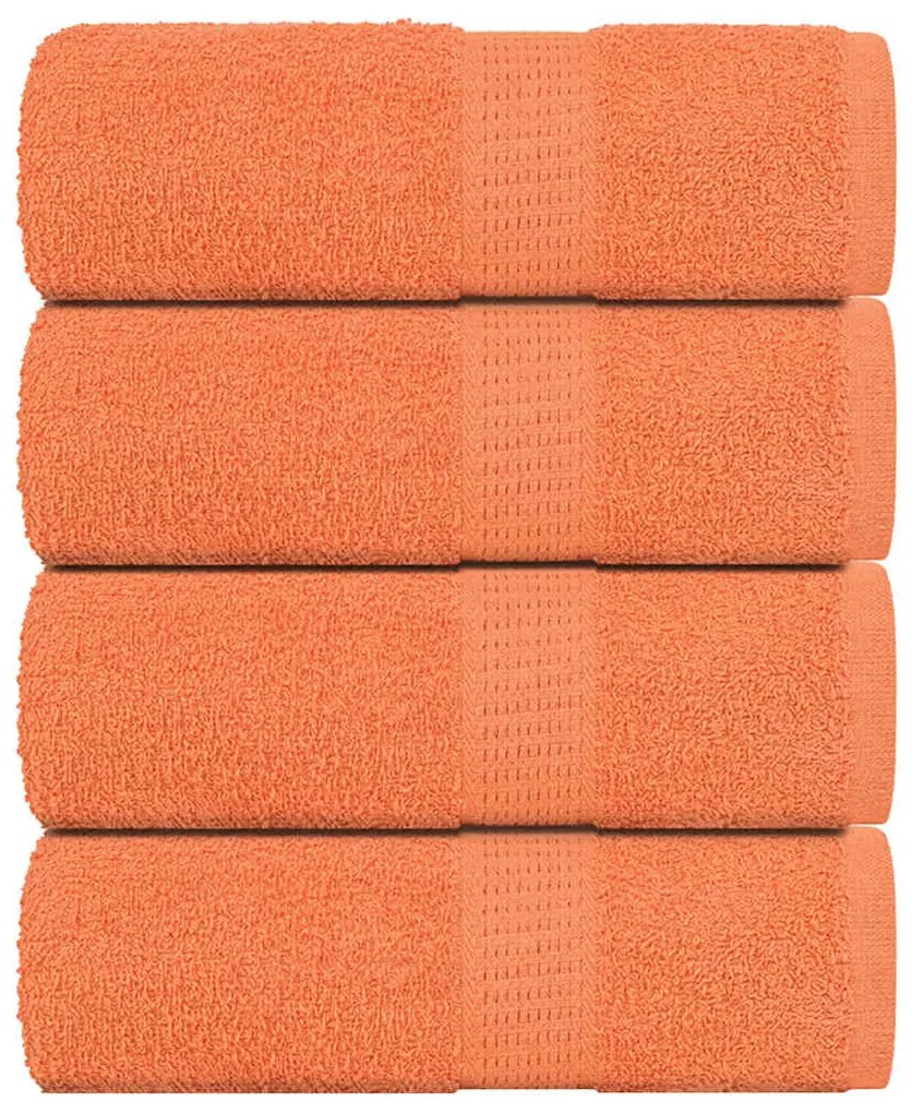 Toalhas de mãos 4 pcs 30x30 cm 360 gsm 100% algodão laranja