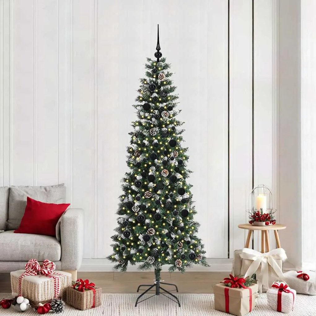 vidaXL Árvore de Natal Artificial Verde 210 cm PVC, Plástico e Aço
